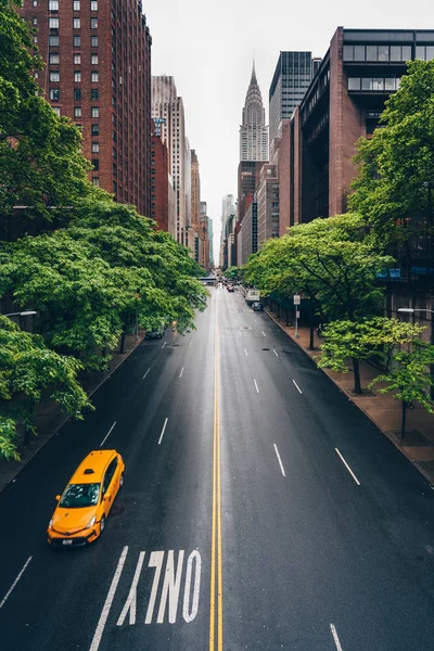 Gele Taxi Weg New York City — Stockfoto