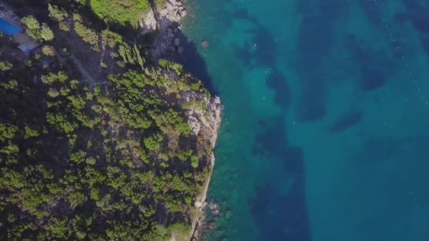 Corfu Kıyı Şeridi Yukarıdan — Stok video