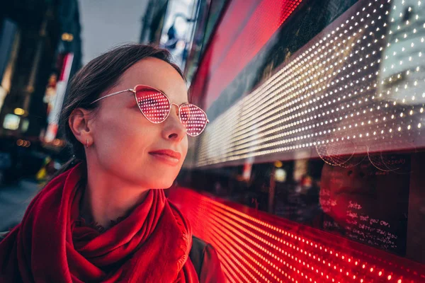 Mooi Jong Meisje Times Square New York City — Stockfoto