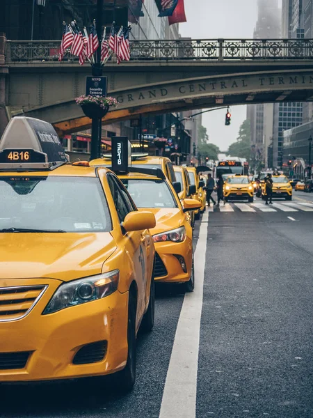뉴욕시의 노란색 택시의 로열티 프리 스톡 사진