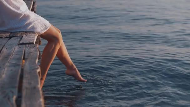 Barefooted Girl Vacation — Stock Video