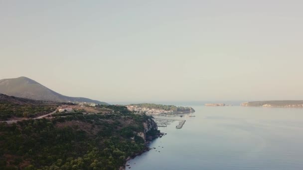 Greckie Miasto Widok Drona — Wideo stockowe