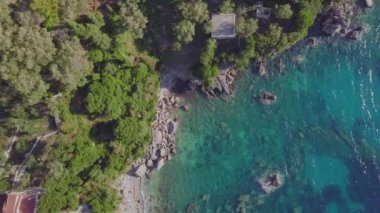 Yunan sahil Corfu dron üzerinden