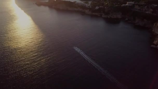 Navire Flottant Dans Mer Été — Video