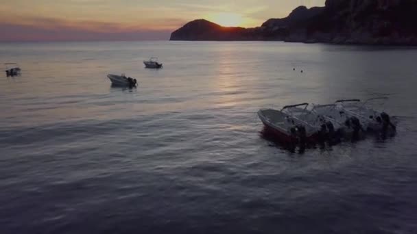 Corfu Kıyı Şeridi Şafak — Stok video
