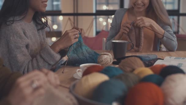 Knitting Women Studio — Stock Video