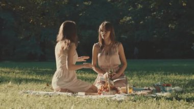 Bir piknik yaz aylarında genç kızlar