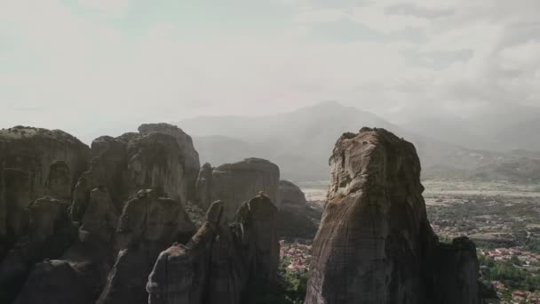 空気からギリシャの山々 のパノラマ — ストック動画