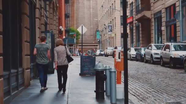 Pessoas Nas Ruas Nova Iorque — Vídeo de Stock