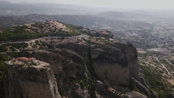 Meteora Dağları Nın Peyzaj — Stok video