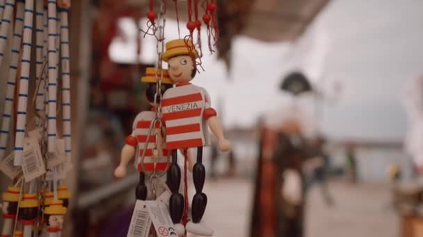 Pinocchio Souvenir Venedig — Stockvideo