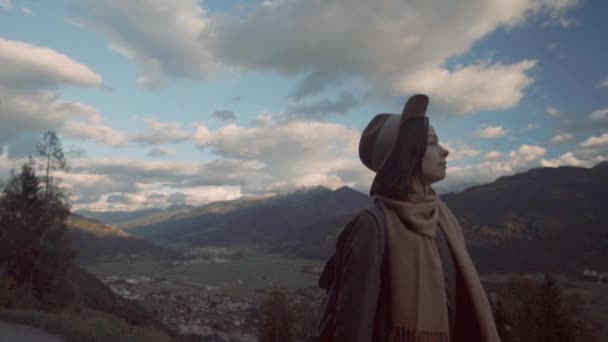 Young Woman Hat Austria — Stock Video