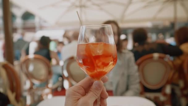 Copo Aperol Café Italiano — Vídeo de Stock