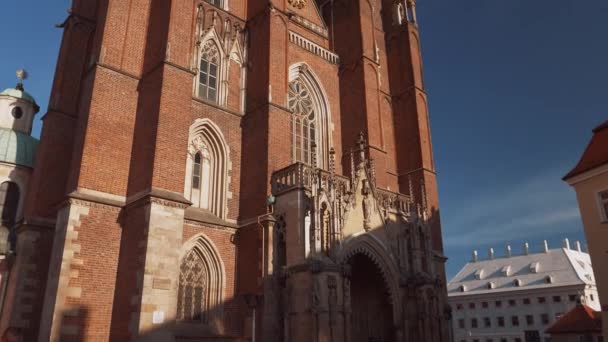 Kathedraal Het Plein Polen — Stockvideo