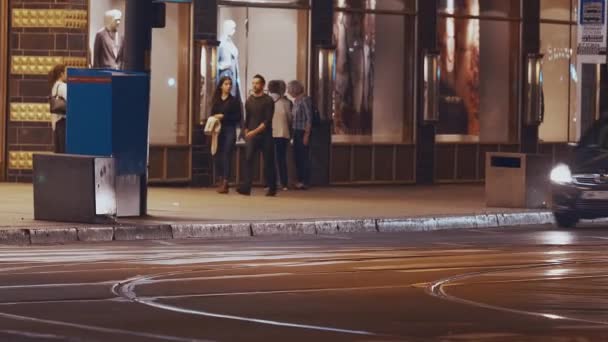 Akşamları Wroclaw Polonya Şehri — Stok video