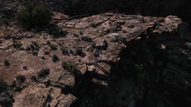 Giovane ragazza nel Grand Canyon — Video Stock