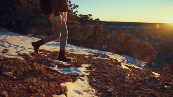 Young girl at sunset — Stock Video