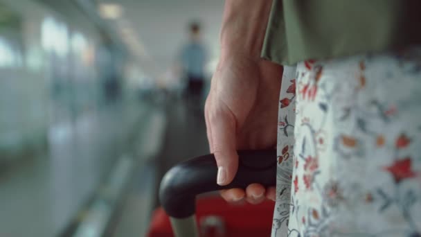 Young girl with a suitcase — Stock Video