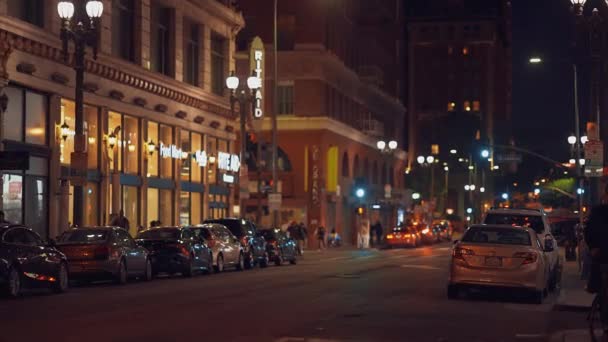 Barrio de la vida nocturna del centro — Vídeos de Stock