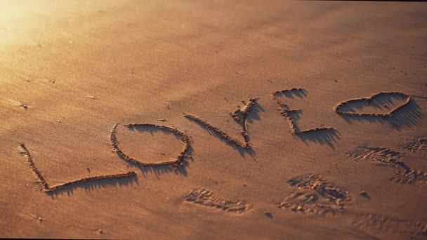 沙滩上的铭文 — 图库视频影像