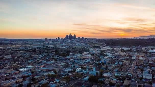 Hyperlapes Van Los Angeles Bij Zonsondergang — Stockvideo