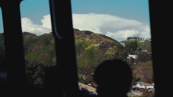 Вид Небо Горы Окна Поезда — стоковое видео