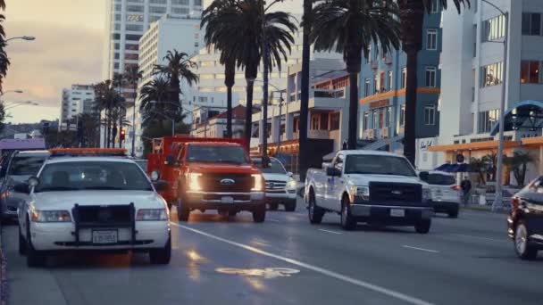 Transporte Terrestre Santa Monica Los Angeles — Vídeo de Stock