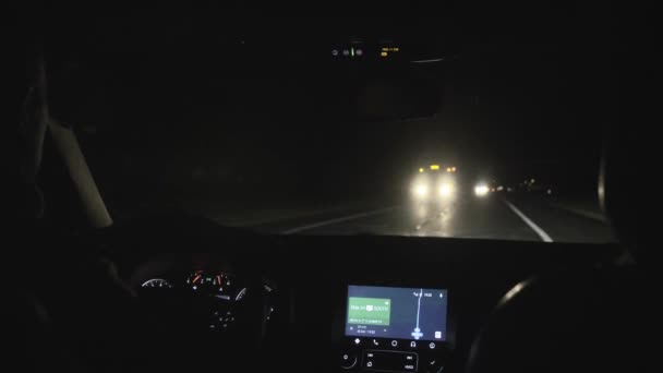Nachtelijke Road Trip Met Auto Amerika — Stockvideo