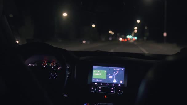 Viagem Noturna Carro Para América — Vídeo de Stock