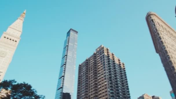 Famoso Edificio Flatiron Ciudad Nueva York — Vídeo de stock