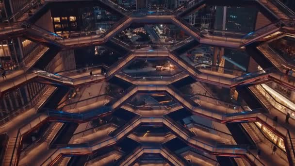 Night Hudson Yards Ciudad Nueva York — Vídeo de stock