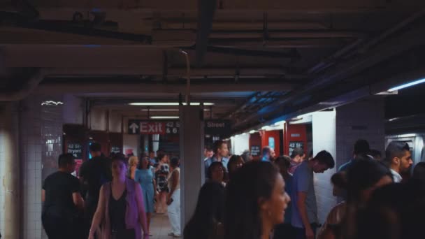 Residents Subway New York — Stock Video