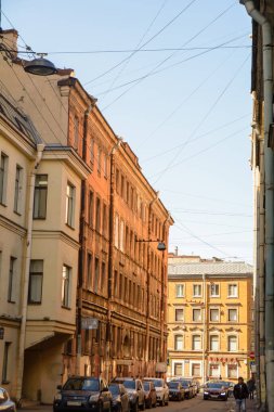 Binalar, sokaklar, köprüler, nehirler ve kanallar St. Petersburg, Rusya'nın görünümü.