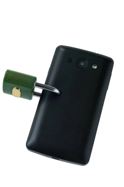 Mobile Phone Padlock Screen Isolated — Stock Photo, Image