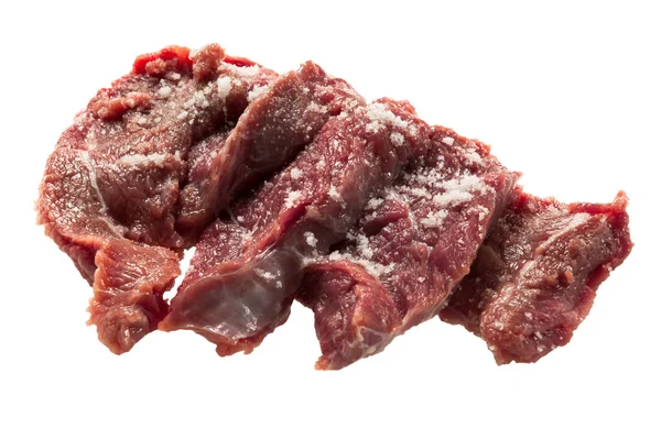 Carne Cruda Aislada Sobre Fondo Blanco —  Fotos de Stock