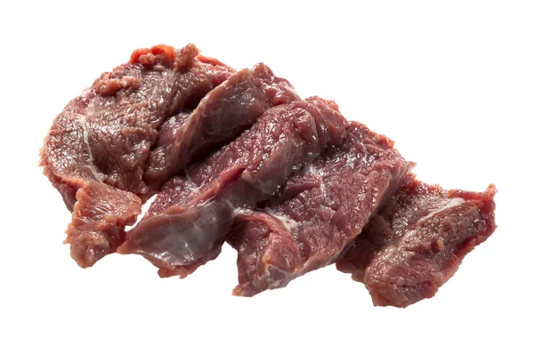 纯白背景的生牛肉 — 图库照片