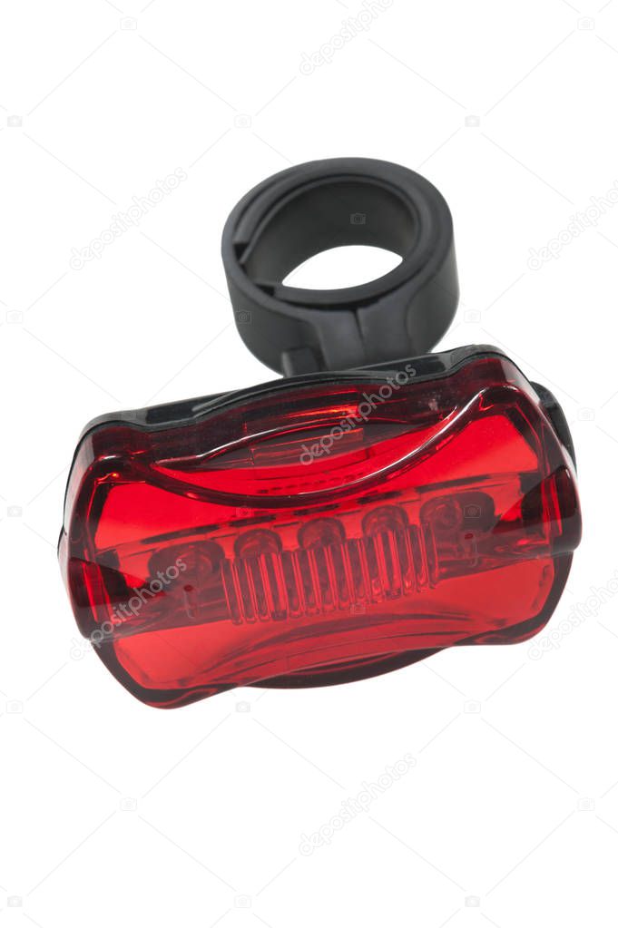 bicycle red brake light isolated on white