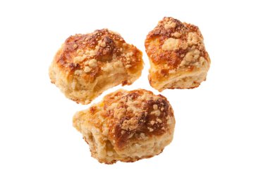 Beyaz arka planda izole tatlı poğaça çöreği