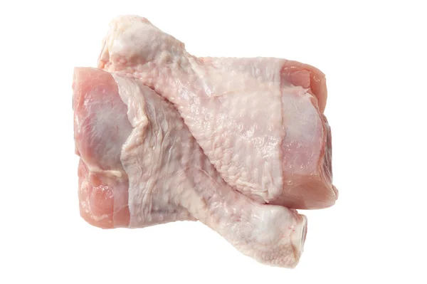 Patas Pollo Crudas Aisladas Sobre Fondo Blanco — Foto de Stock