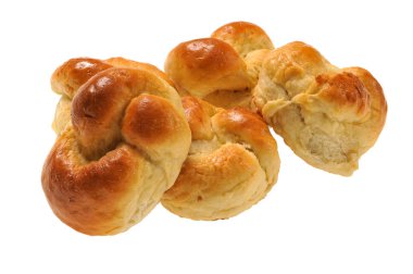 Çörek ve reçel beyaz arkaplanda izole