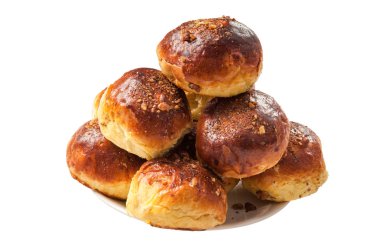 Üzümlü kalori topuz beyaz izole ceviz serpilir