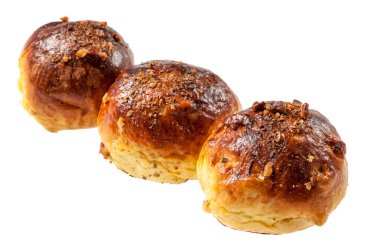 Üzümlü kalori topuz beyaz izole ceviz serpilir