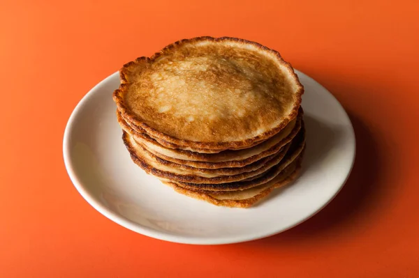 Stack Fried Pancakes Plate — Stock Photo, Image