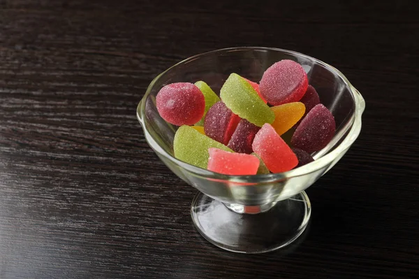 Candied Fruit Jelly Dark Backround — Stock Photo, Image