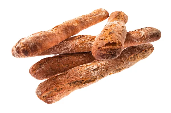 Baguette Cereali Isolate Fondo Bianco — Foto Stock