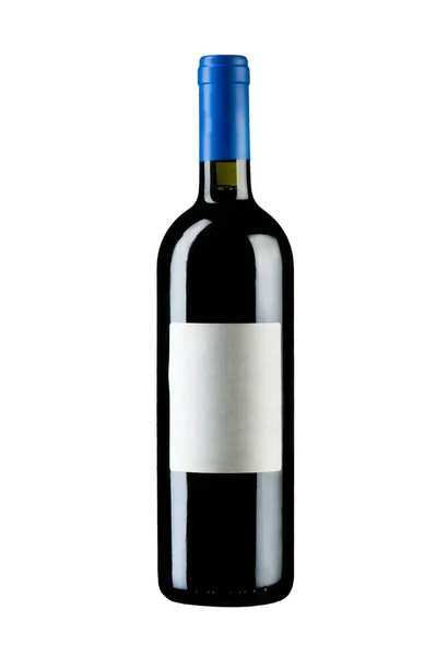 Garrafa de vinho isolado no fundo branco — Fotografia de Stock