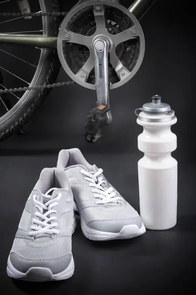 Bike with sneakers — Stock Photo, Image