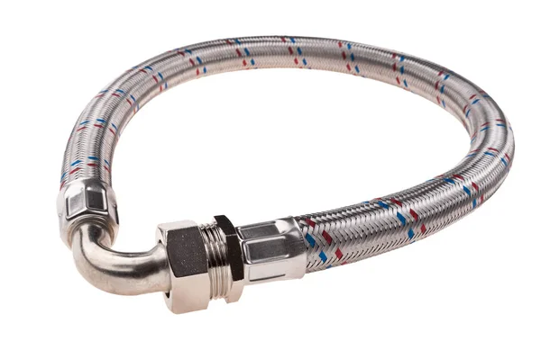 Flexible metal braided hose — Stock Photo, Image