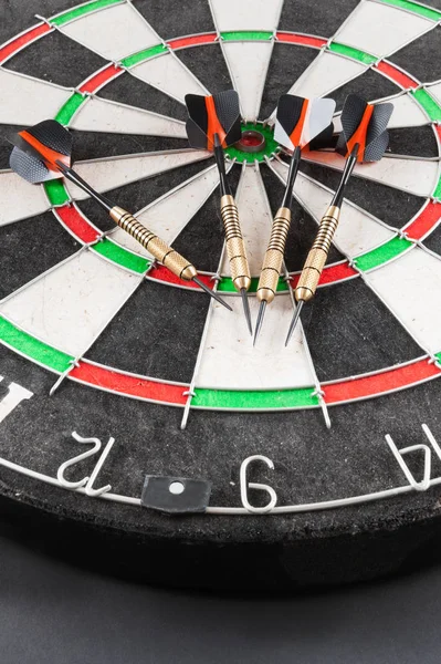 Darts target with numbers on black — Stock Photo, Image