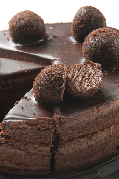 Chocolate cake souffle on white — Stock Photo, Image